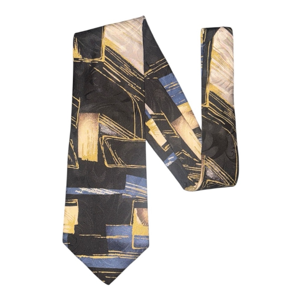 Givenchy Geometric Tie in Black, Blue, and Yellow